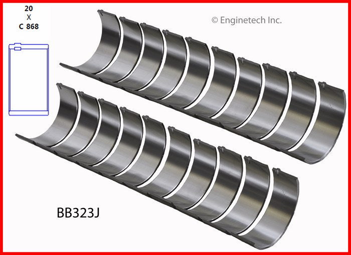Enginetech BB323JSTD Engine Full Connecting Rod Bearing Set for Improved Engine Performance