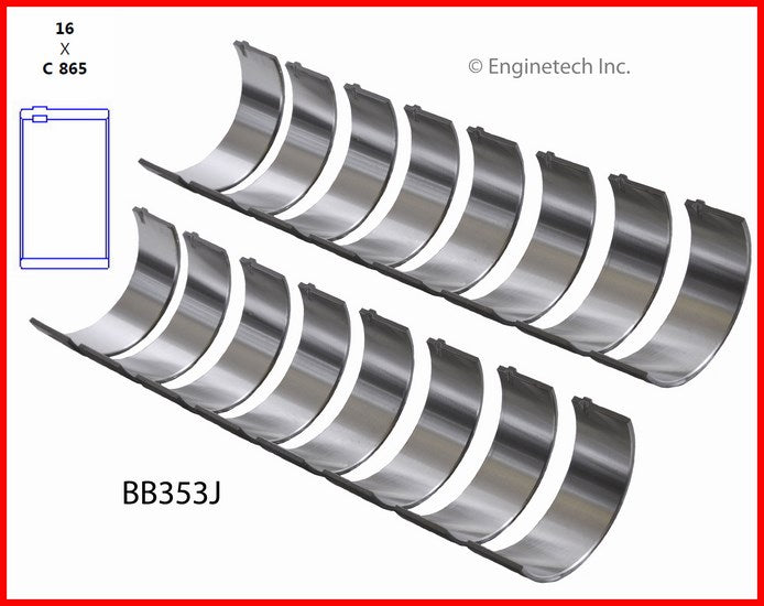 Enginetech BB353JSTD Engine Full Connecting Rod Bearing Set for Engine Rebuilds