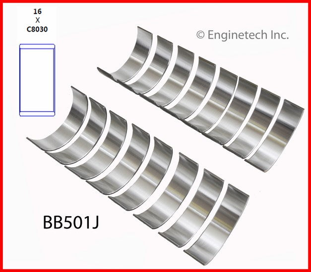 Enginetech BB501J.75 Engine Full Connecting Rod Bearing Set for Dodge Ram 1500 and Jeep Grand Cherokee