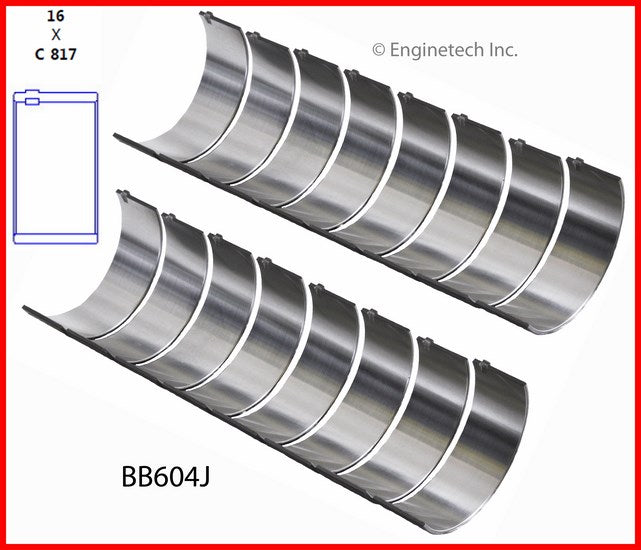Enginetech BB604J010 Engine Full Connecting Rod Bearing Set for Domestic and Import Engines