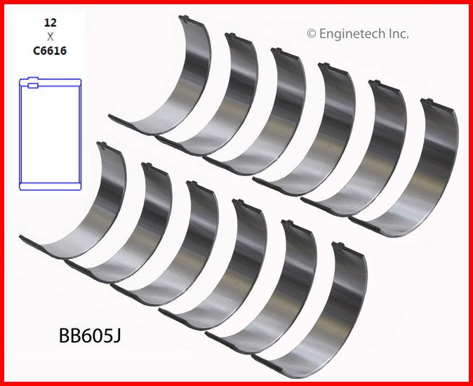 Enginetech BB605JSTD Engine Full Connecting Rod Bearing Set for Buick Century and Electra