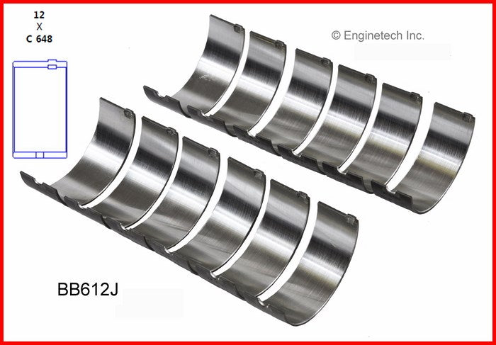 Enginetech BB612JSTD Engine Full Connecting Rod Bearing Set for Domestic and Import Engines