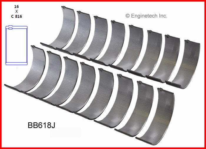 Enginetech BB618JSTD Engine Full Connecting Rod Bearing Set for Domestic and Import Engines