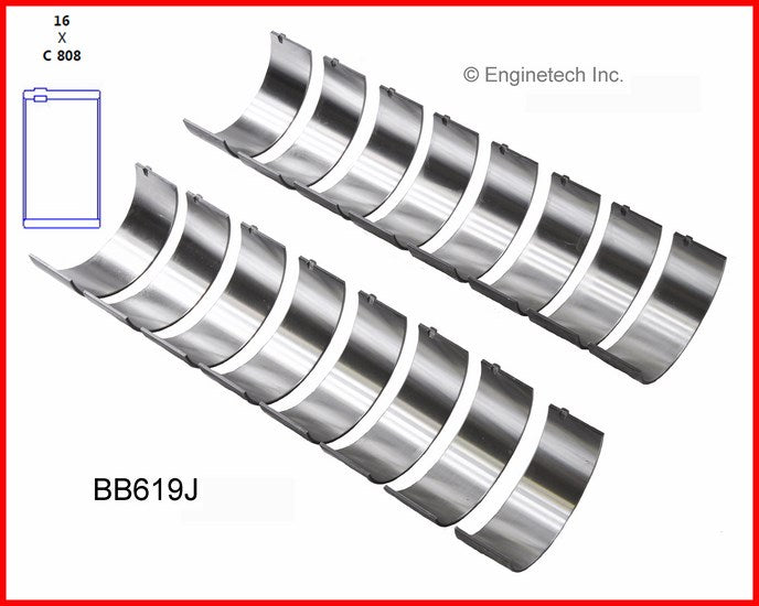 Enginetech BB619J020 Engine Full Connecting Rod Bearing Set for Enhanced Performance