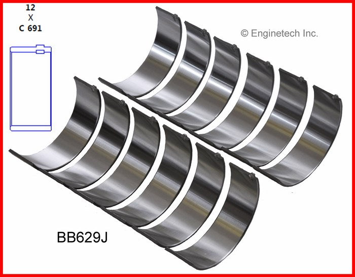 Enginetech BB629J030 Engine Full Connecting Rod Bearing Set for Mazda B3000 and Ford Taurus