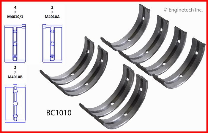 Enginetech BC1010.50 Engine Full Crankshaft Main Bearing Set for Isuzu Vehicles