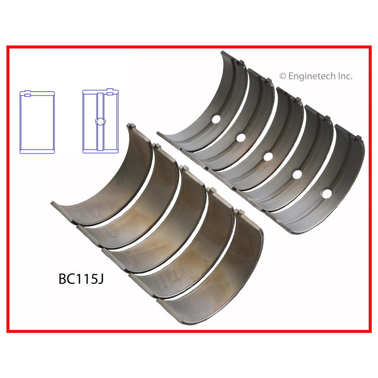 Enginetech BC115J.25 Engine Crankshaft Main Bearing Set for Chrysler and Dodge Vehicles