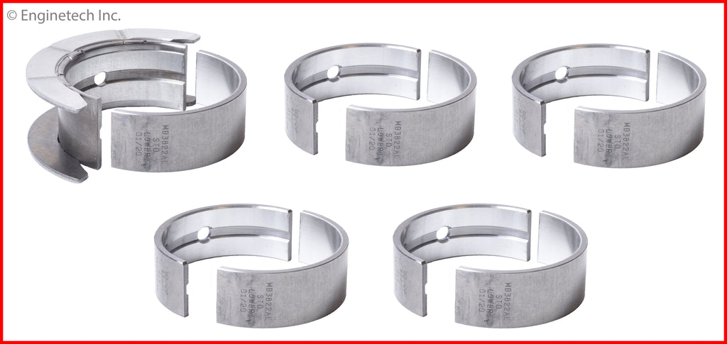 Enginetech BC116J.25 Engine Full Crankshaft Main Bearing Set for 2012 Ford and Mazda Vehicles