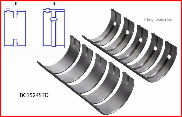 Enginetech BC1524.50 Engine Full Crankshaft Main Bearing Set for Mitsubishi, Chrysler, Hyundai