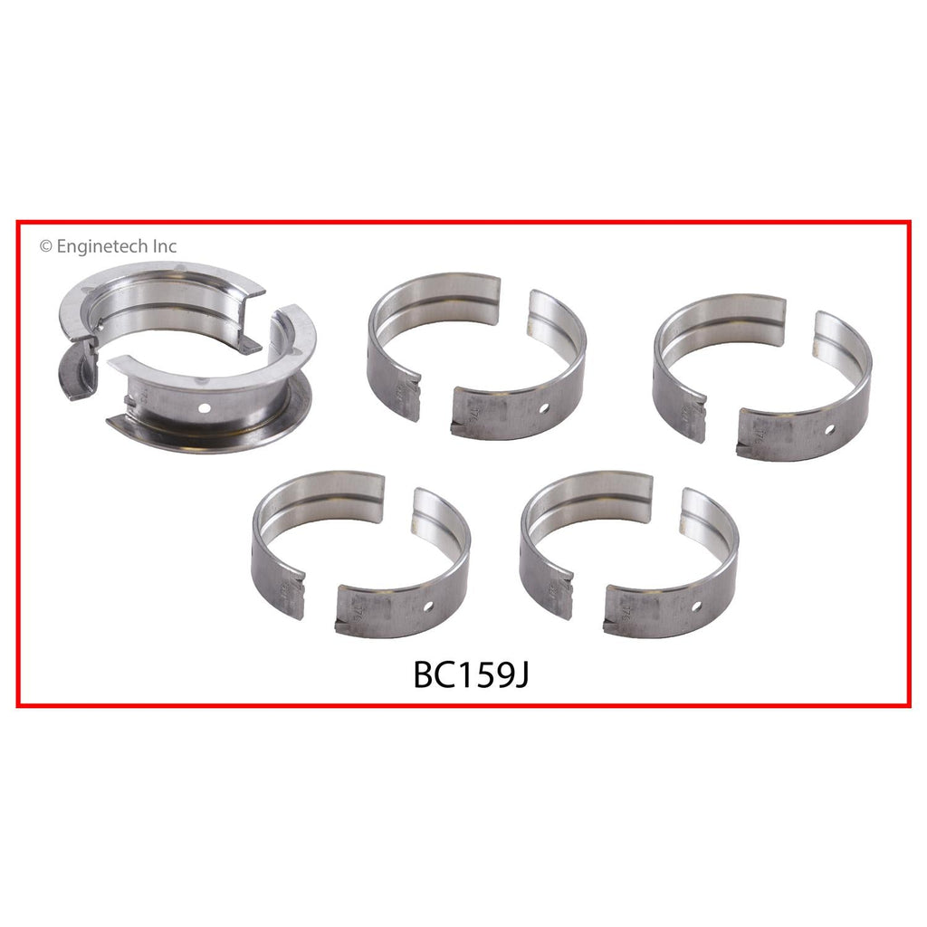 Enginetech BC159JSTD Engine Full Crankshaft Main Bearing Set for Chevrolet and Buick Models