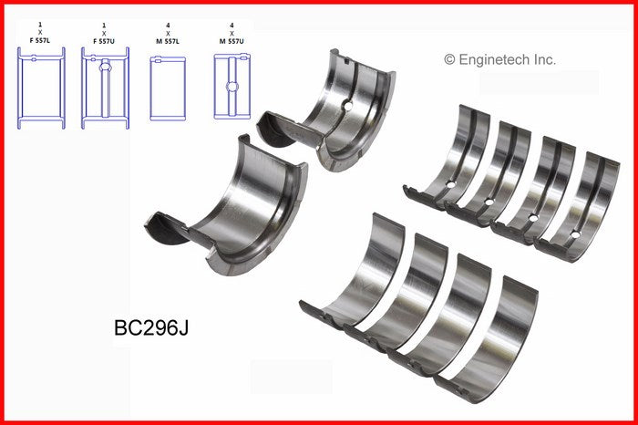 Enginetech BC296J020 Engine Full Crankshaft Main Bearing Set for Enhanced Engine Performance