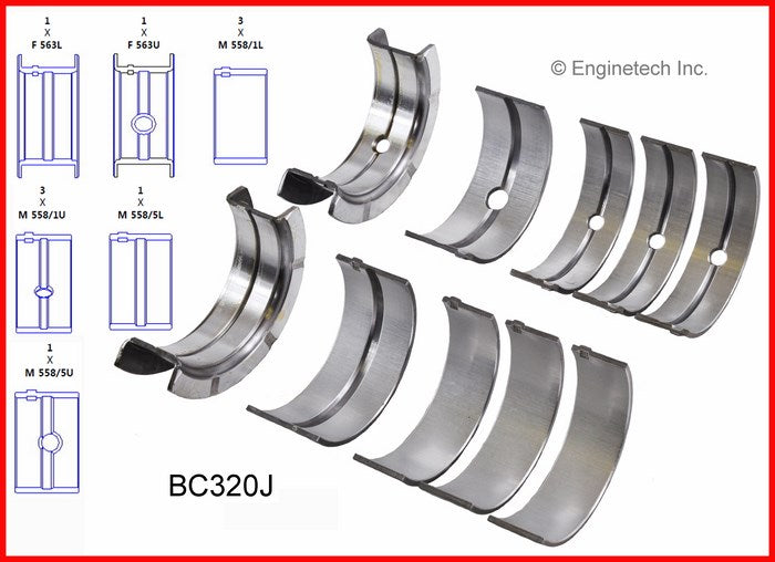 Enginetech BC320J030 Engine Full Crankshaft Main Bearing Set for Enhanced Engine Performance