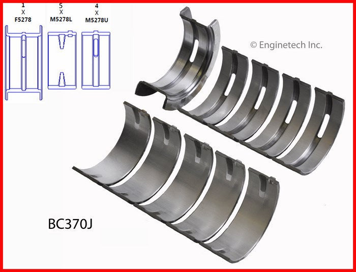Enginetech BC370JSTD Engine Full Crankshaft Main Bearing Set for Mazda and Ford Trucks