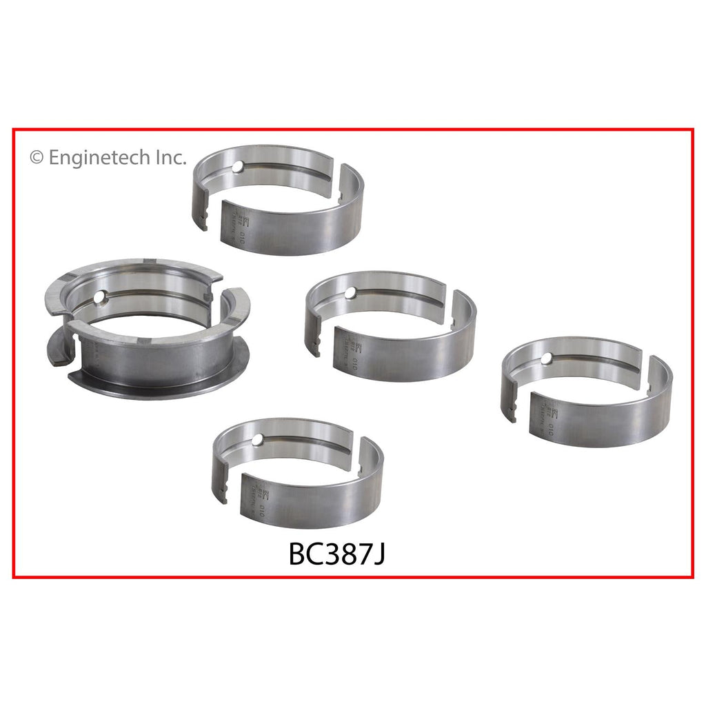 Enginetech BC387J010 Full Crankshaft Main Bearing Set for Chrysler and Dodge Engines