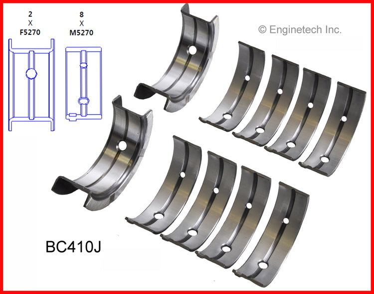 Enginetech BC410JSTD Engine Full Crankshaft Main Bearing Set for Chrysler Vehicles