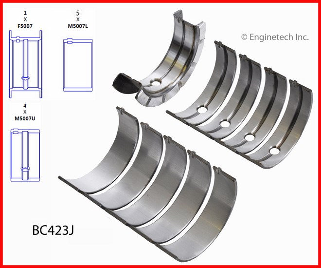 Enginetech BC423J.25 Engine Full Crankshaft Main Bearing Set for Saturn SC Series