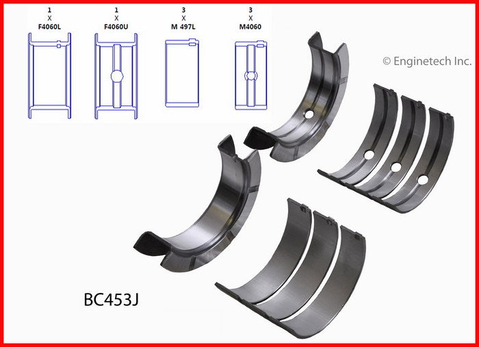 Enginetech BC453J030 Engine Full Crankshaft Main Bearing Set for Chrysler Vehicles