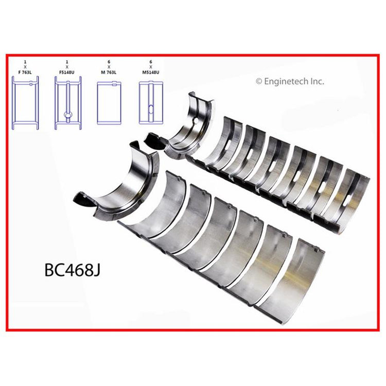 Enginetech BC468J020 Engine Full Crankshaft Main Bearing Set for Jeep Models