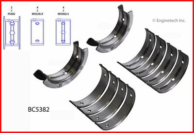 Enginetech BC5382.50 Engine Full Crankshaft Main Bearing Set for Subaru Vehicles