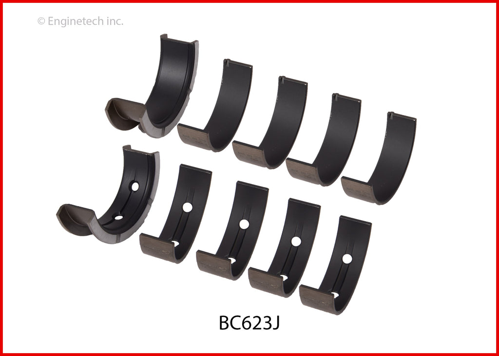 Enginetech BC623J.25 Engine Full Crankshaft Main Bearing Set for 2014-2015 Chevrolet and GMC Vehicles