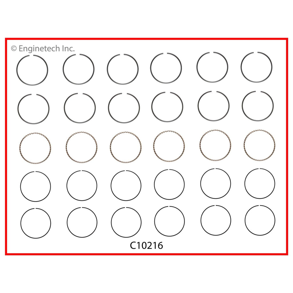 Enginetech C10216-STD Engine Premium Piston Ring Complete Set for GMC and Isuzu Vehicles