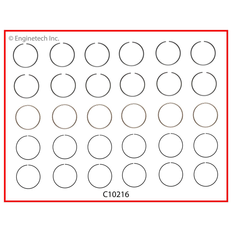 Enginetech C10216-040 Engine Premium Piston Ring Complete Set for GMC and Isuzu Vehicles