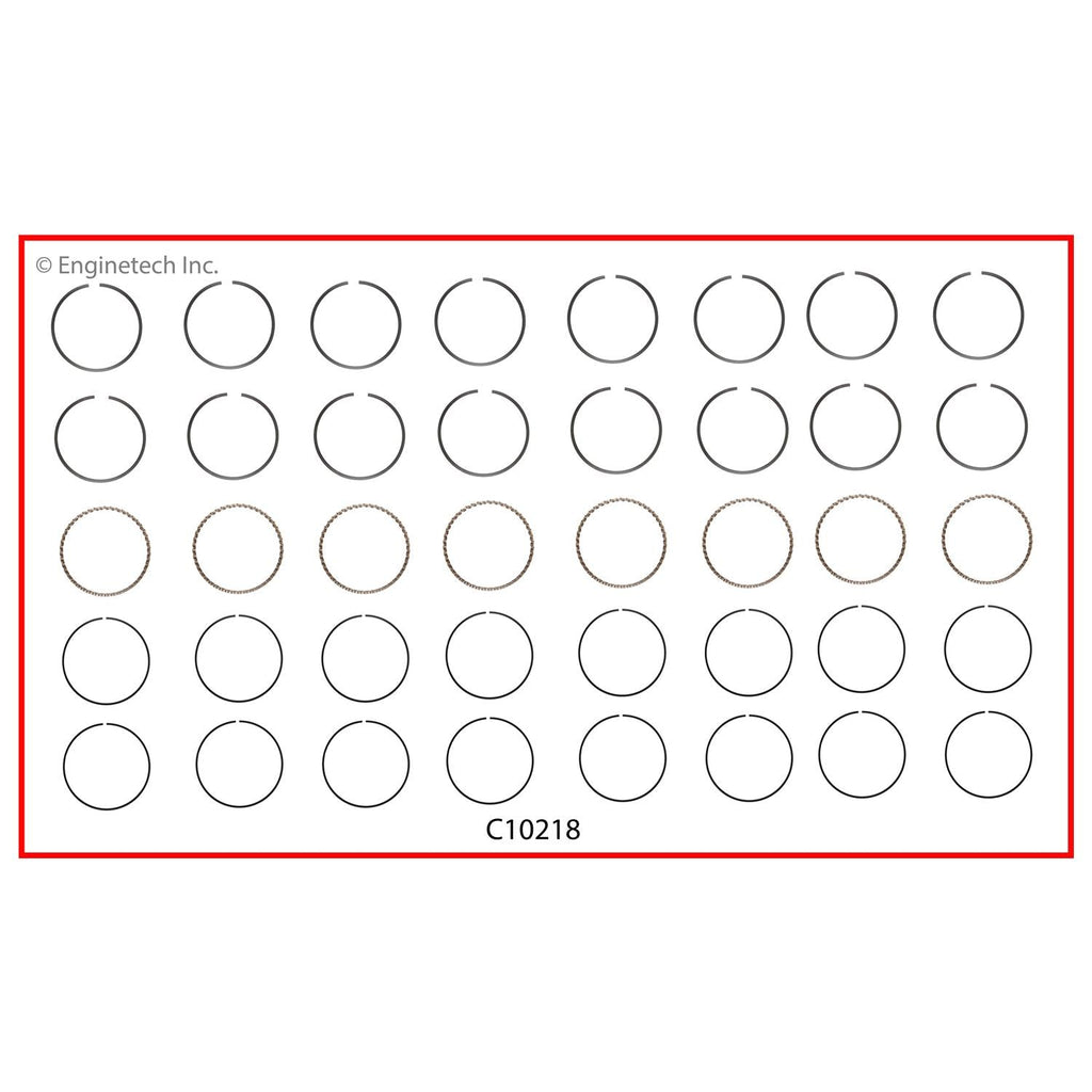 Enginetech C10218-020 Engine Premium Piston Ring Complete Set for Optimal Engine Performance