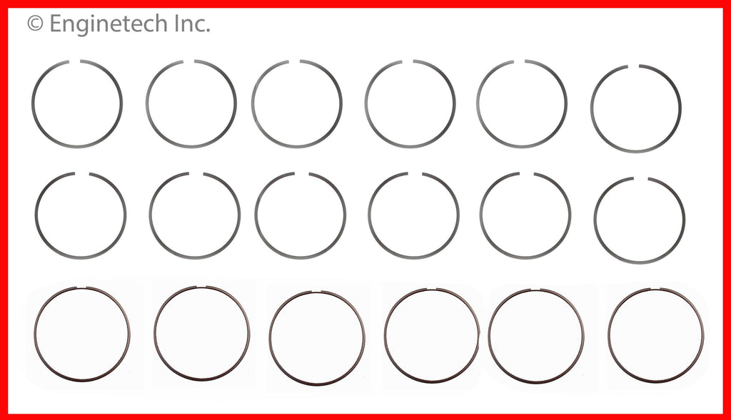 Enginetech C10236-STD Engine Premium Piston Ring Complete Set for Dodge D250 and D350