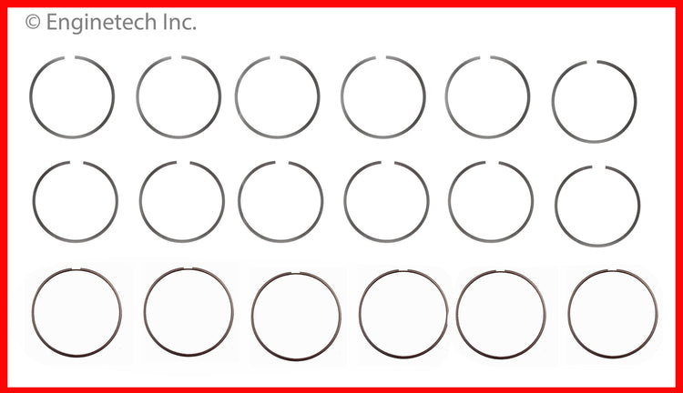 Enginetech C10236-.75 Engine Premium Piston Ring Complete Set for Dodge D250 and D350
