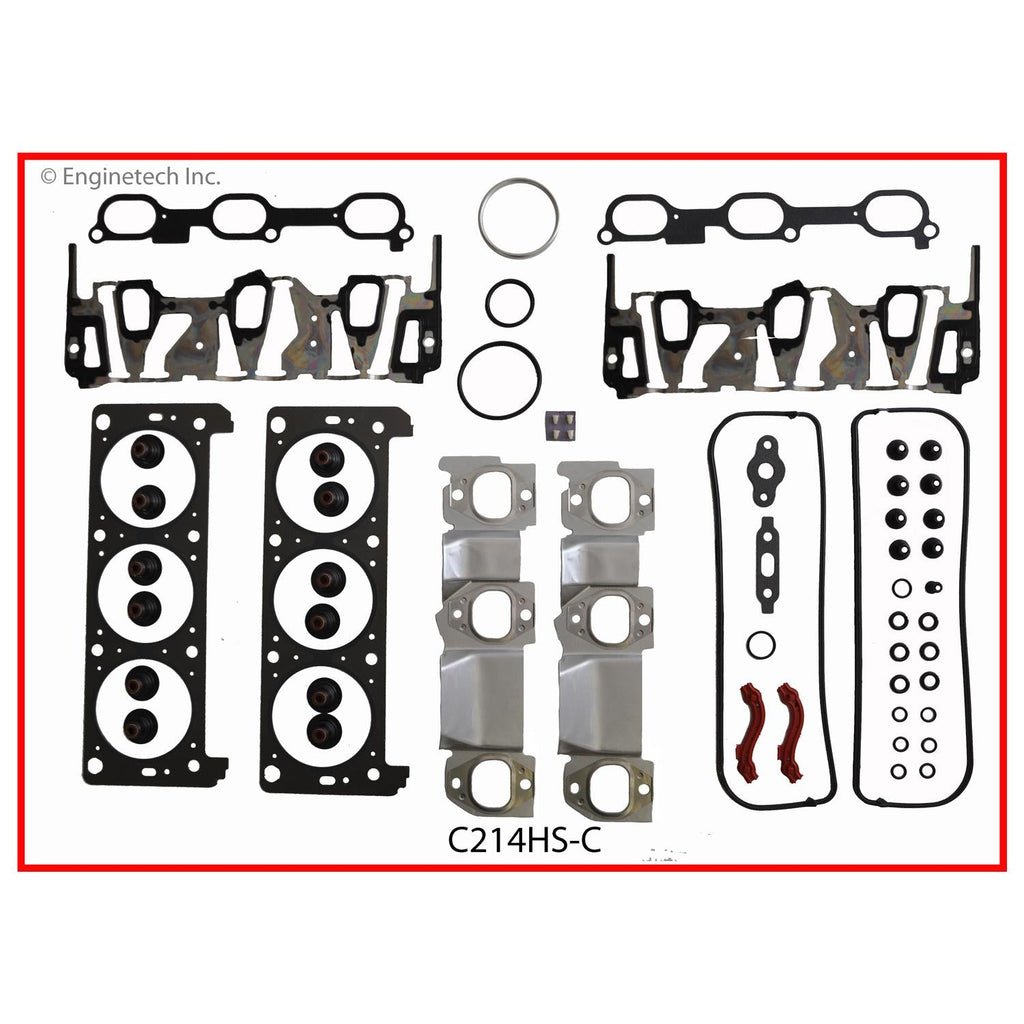 Enginetech C214HS-CWB Engine Cylinder Head Gasket Set for GMC and Chevrolet Vehicles with Head Bolts