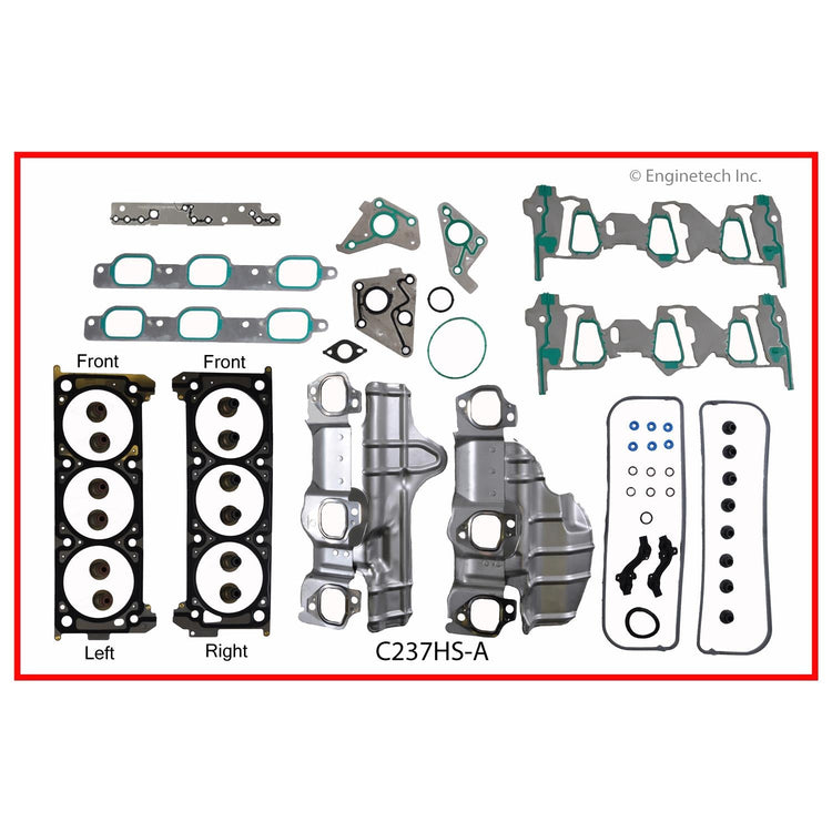 Enginetech C237HS-AWB Engine Cylinder Head Gasket Set for GMC and Chevrolet Vehicles with Head Bolts