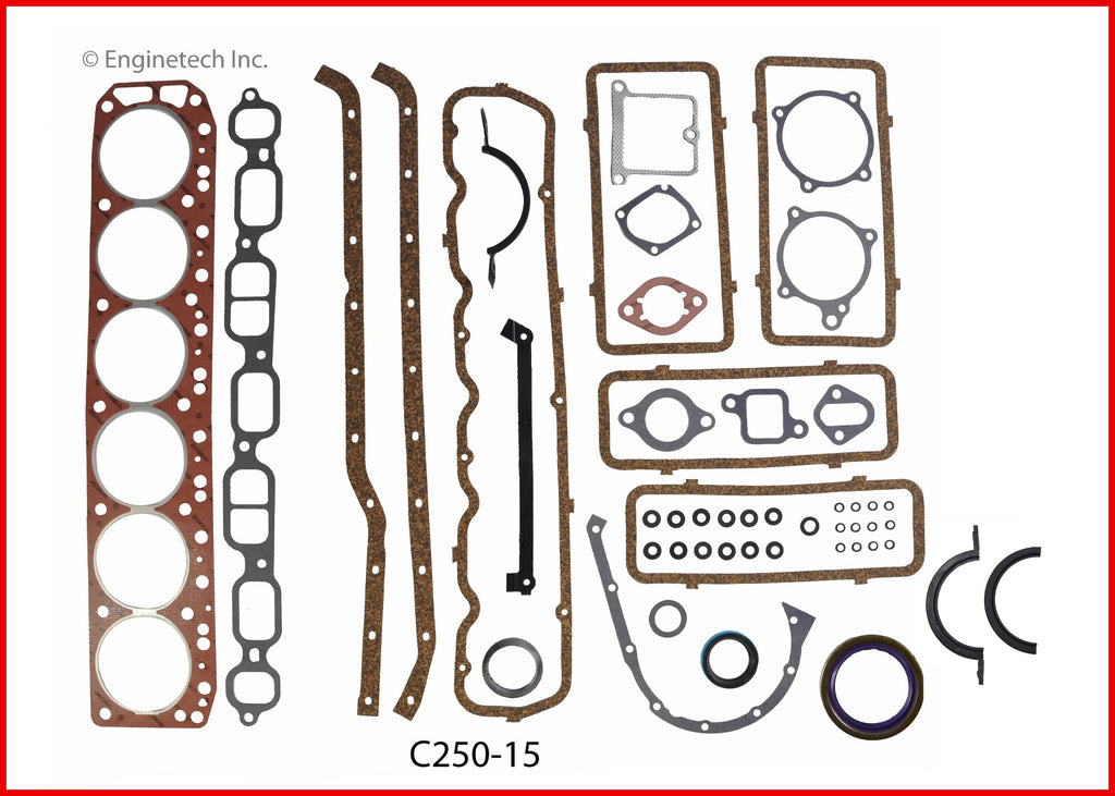 Enginetech C250-15 Engine Full Gasket Set for GMC and Chevrolet Cars and Trucks