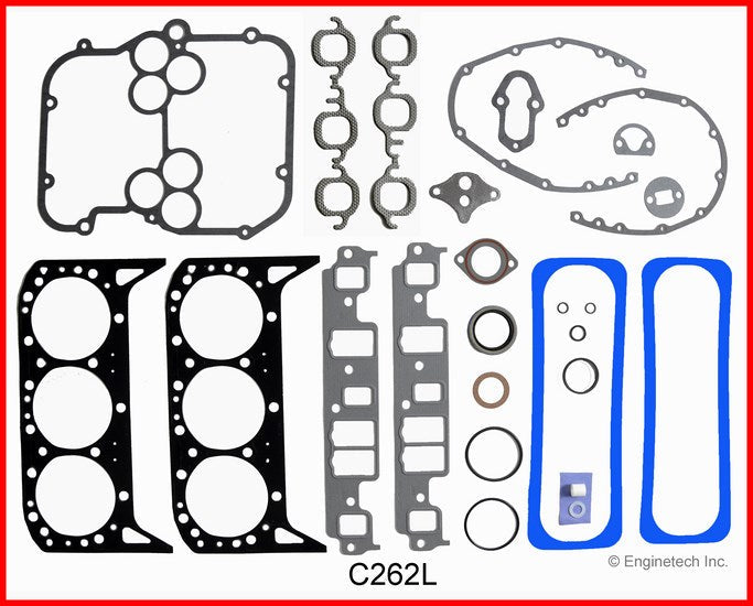 Enginetech C262L Engine Rebuilders Full Gasket Set for Chevy and GMC Cars and Trucks