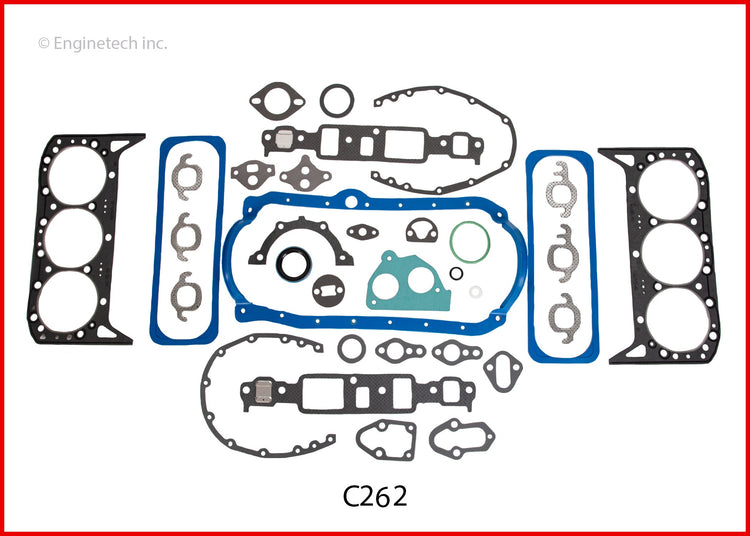 Enginetech C262 Engine Rebuilders Full Gasket Set for GMC and Chevy Cars and Trucks