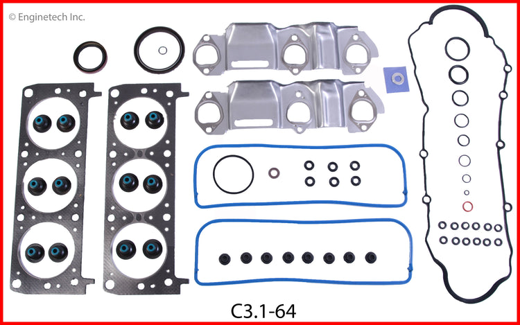 Enginetech C3.1-64 Engine Full Gasket Set for GMC and Chevrolet Cars and Trucks