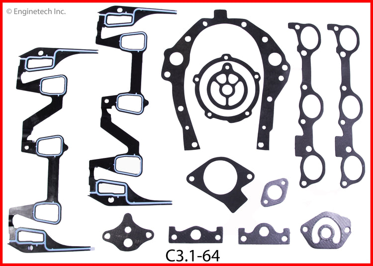 Enginetech C3.1-64 Engine Full Gasket Set for GMC and Chevrolet Cars and Trucks