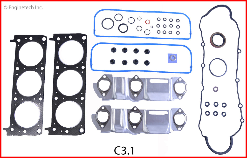 Enginetech C3.1 Engine Rebuilders Full Gasket Set for GMC and Chevy Cars and Trucks