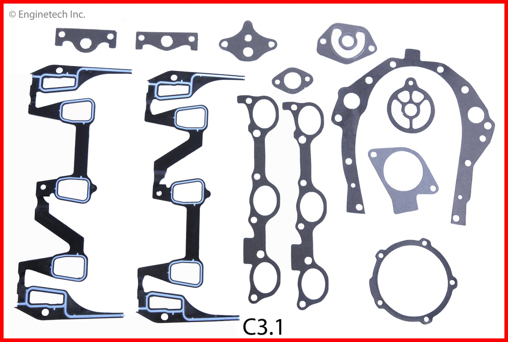 Enginetech C3.1 Engine Rebuilders Full Gasket Set for GMC and Chevy Cars and Trucks