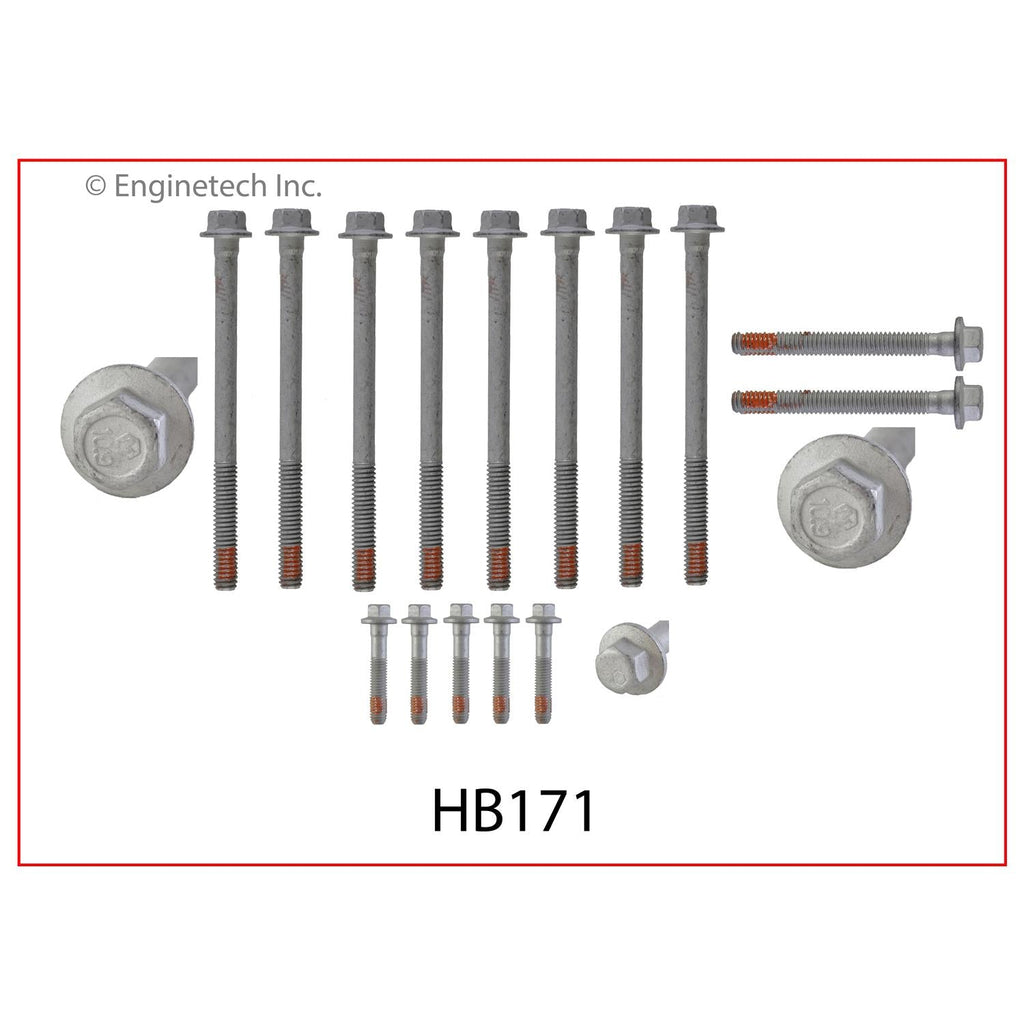 Enginetech C346HS-BWB Engine Cylinder Head Gasket Set for GMC and Chevrolet Cars and Trucks with Head Bolts