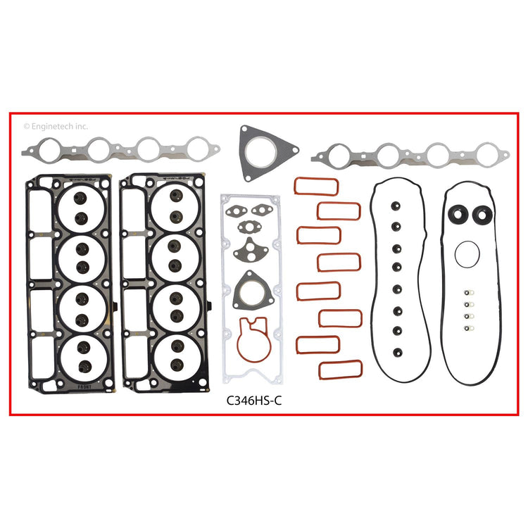 Enginetech C346HS-CWB Engine Cylinder Head Gasket Set for GMC and Chevrolet Vehicles with Head Bolts