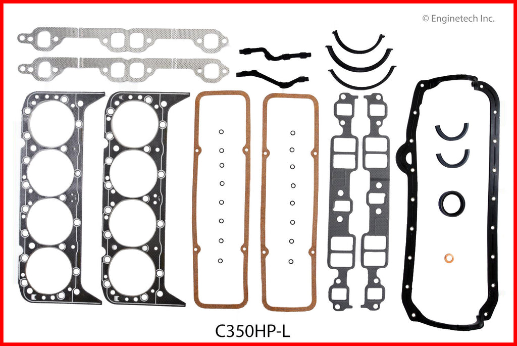 Enginetech C350HP-L Engine Full Gasket Set for GMC and Chevrolet Cars and Trucks