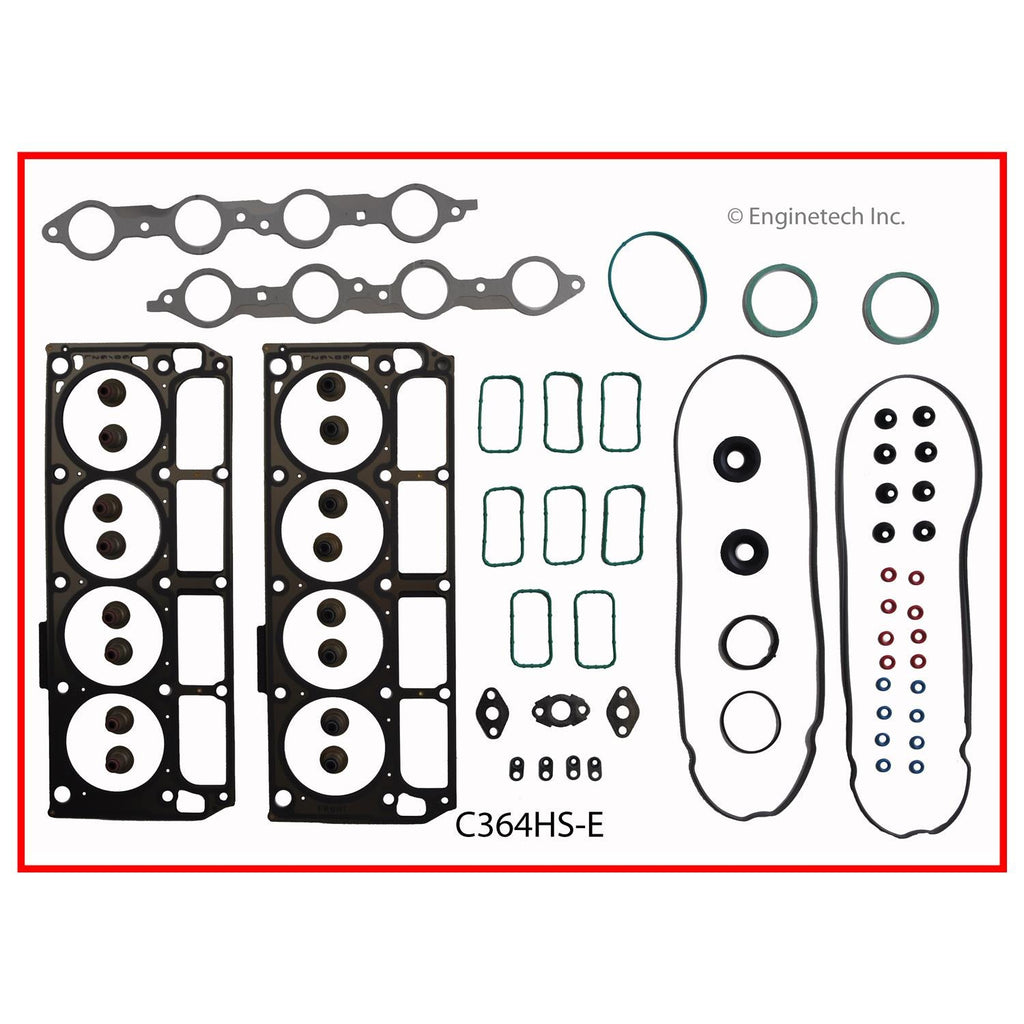 Enginetech C364HS-EWB Engine Cylinder Head Gasket Set with Head Bolts for GMC and Chevrolet Vehicles