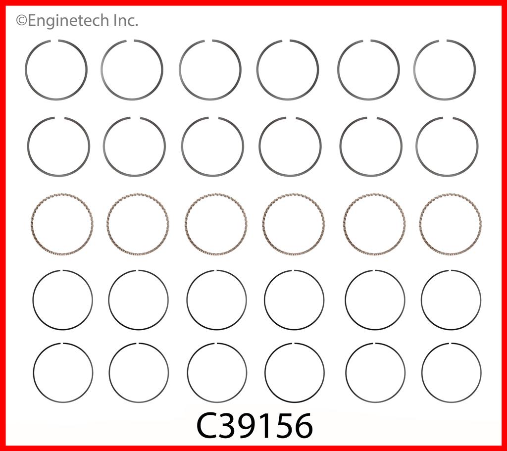 Enginetech C37796-STD Engine Premium Piston Ring Set for Select Chrysler, Dodge, and Volkswagen Models