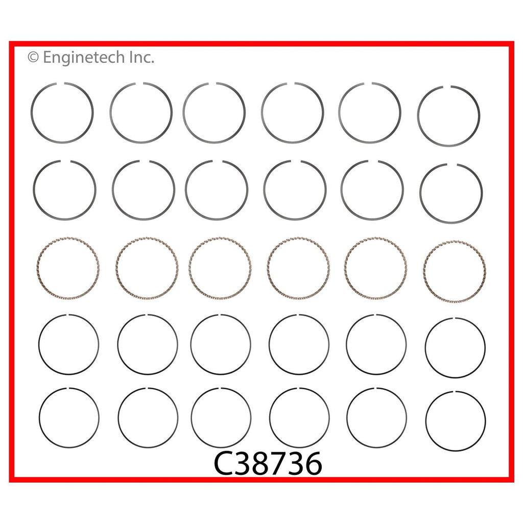 Enginetech C38736-030 Engine Premium Piston Ring Complete Set