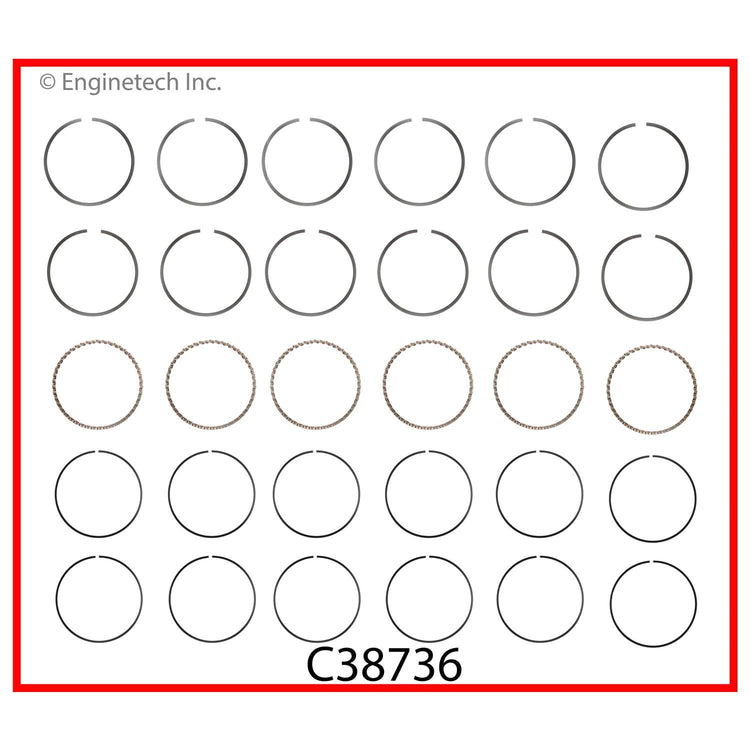 Enginetech C38736-030 Engine Premium Piston Ring Complete Set