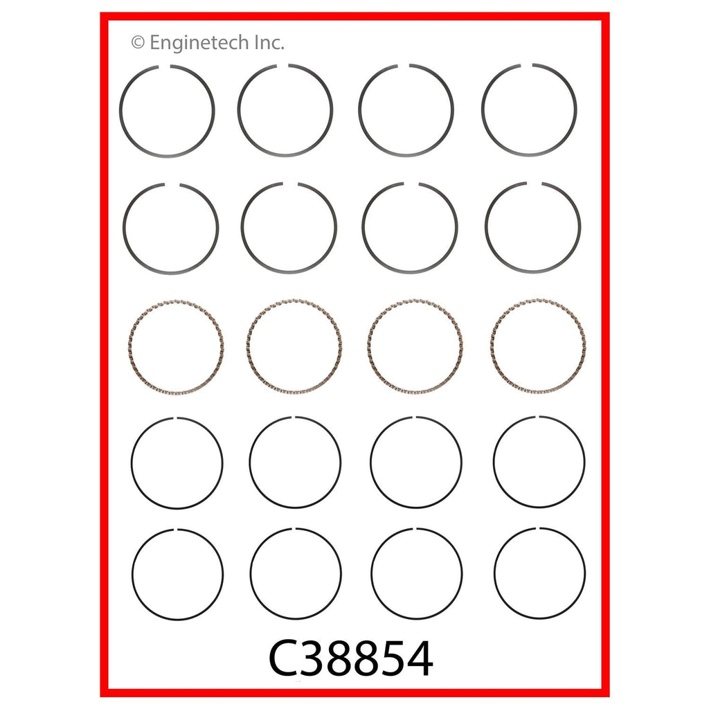 Enginetech C38854-060 Engine Premium Piston Ring Complete Set for Classic GM Engines