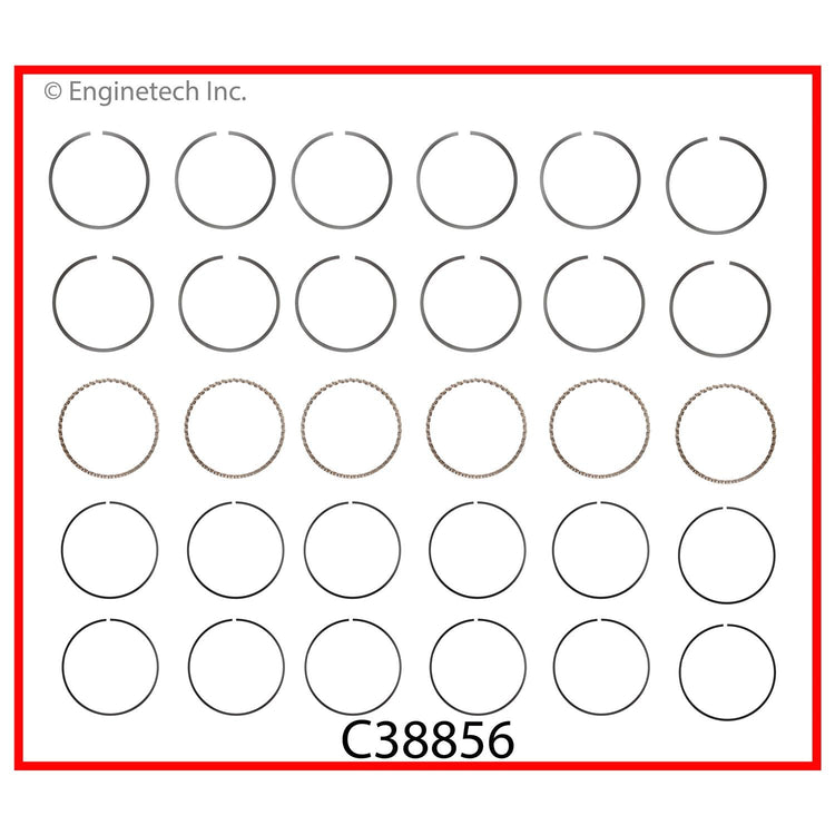 Enginetech C38856-060 Engine Premium Piston Ring Complete Set for Optimal Engine Performance