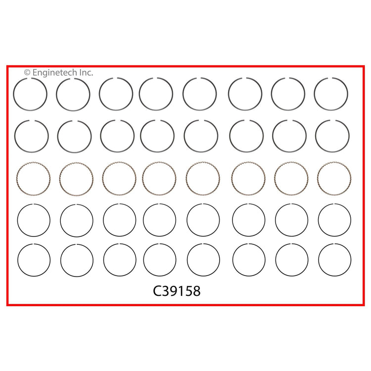 Enginetech C39158-020 Engine Premium Piston Ring Complete Set for High-Performance Engines