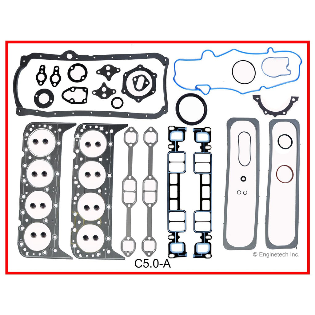 Enginetech C5.0-A Engine Full Gasket Set for Chevrolet and GMC Trucks and Vans