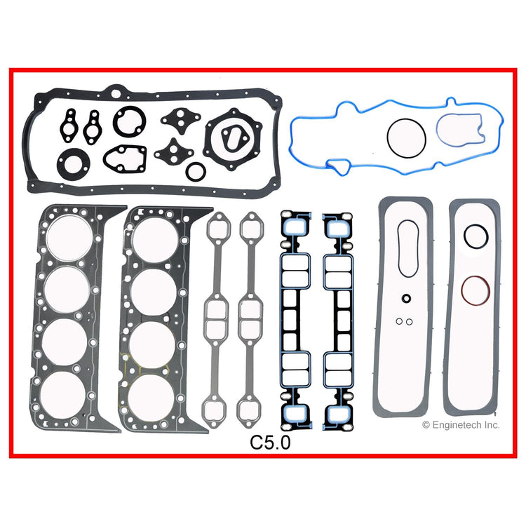 Enginetech C5.0 Full Gasket Set for GM/Chevy Cars and Trucks